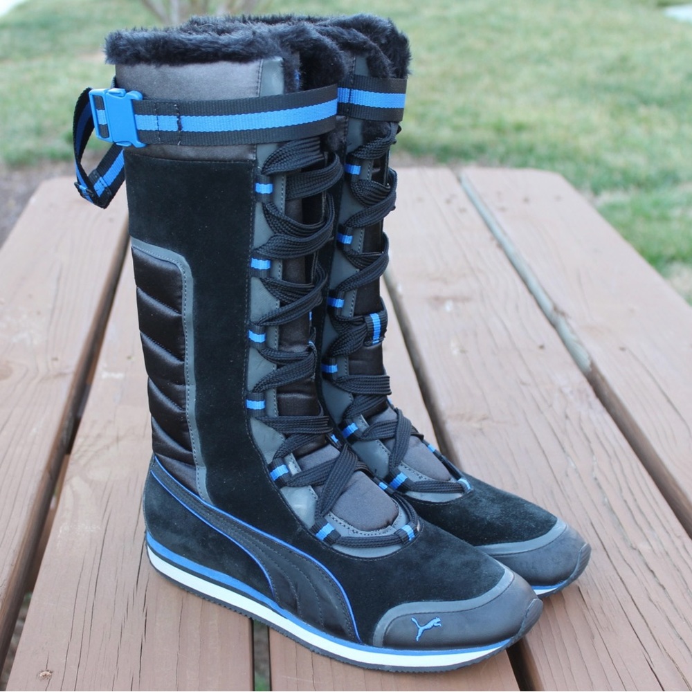 Puma Kami Women's Blue/Black Tall Snowboots Sz 8.5